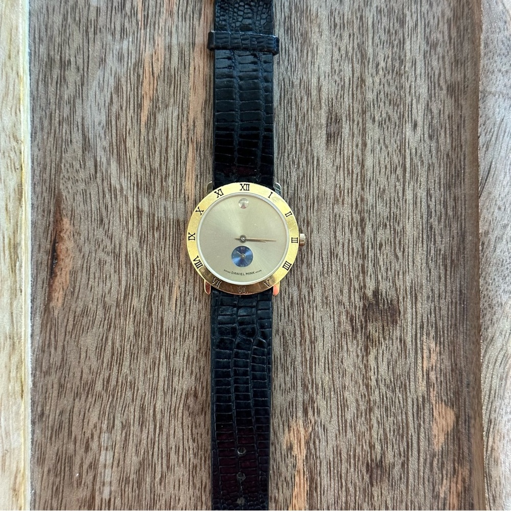 Vintage Daniel Mink Gold Dot Swiss Watch